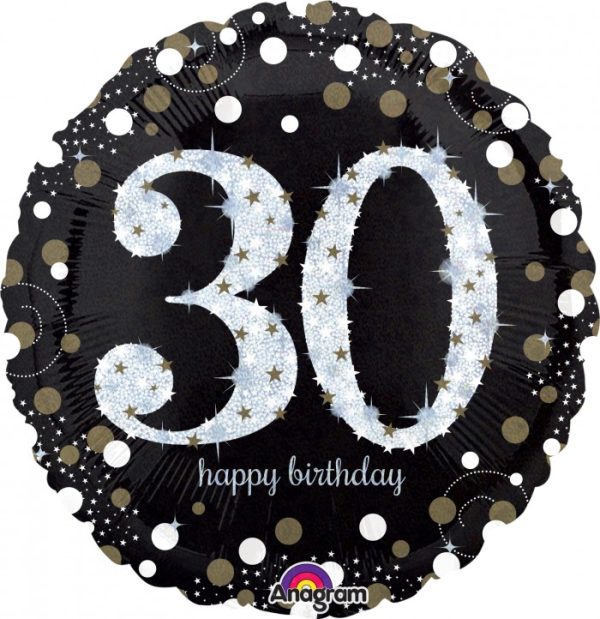 Jumbo Holographic Sparkling Birthday 30